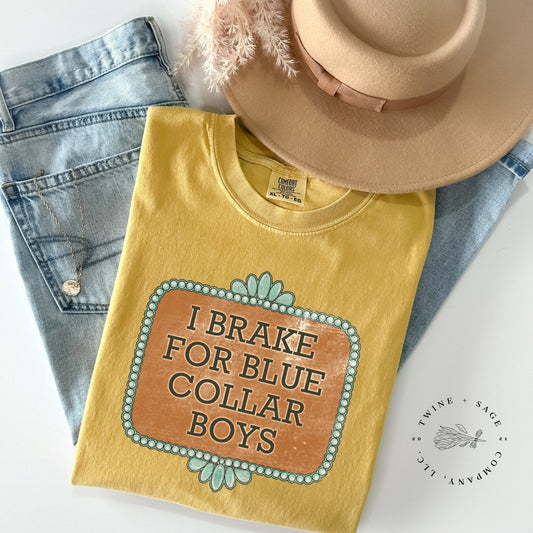 Blue Collar Shirt, Blue Collar Boys Shirt, Western Shirt, Spade Shirt, Graphic Tee Shirt, Comfort Colors Shirt - Twine + Sage Co. LLC