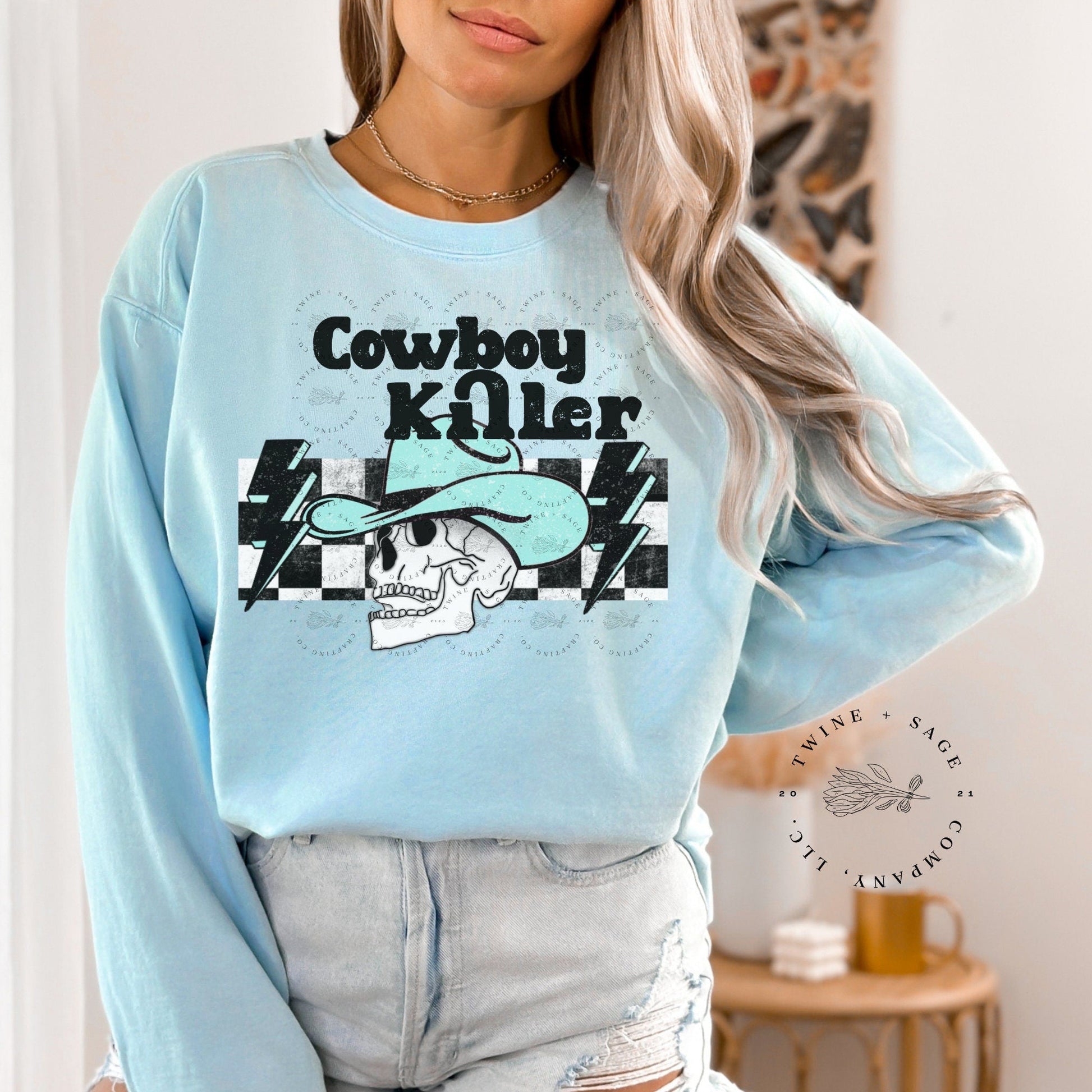 Cowboy Killer Sweatshirt, Mama Sweatshirt, Western Sweatshirt, Country Sweatshirt - Twine + Sage Co. LLC