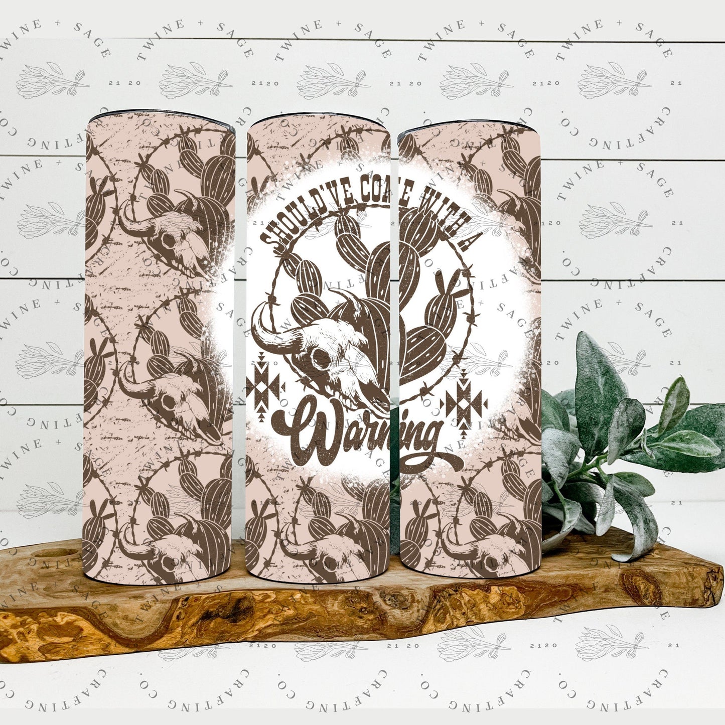 Cowgirl 20 oz Skinny Tumbler, Western Tumbler, Drinking Tumbler - Twine + Sage Co. LLC