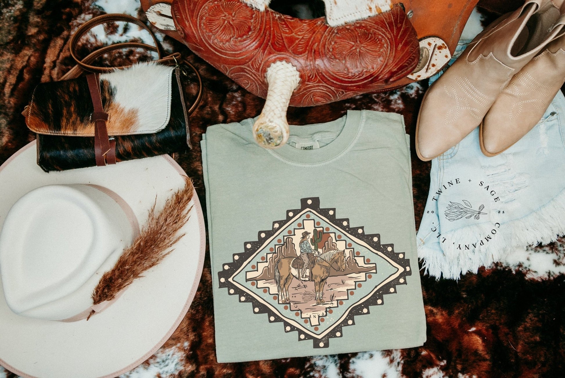 Cowgirl Shirt, Horse Shirt, Western Shirt, Cow Shirt, Graphic Tee Shirt, Comfort Colors Shirt - Twine + Sage Co. LLC