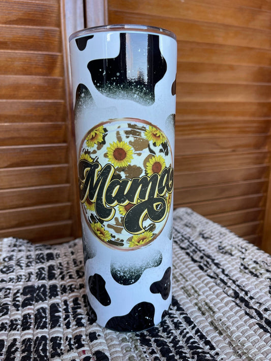 Cowhide Tumbler, Mama Tumbler, Western Tumbler, Cowprint Tumbler, Personalized Mama Gift, Gifts For Moms, Tumbler For Mom - Twine + Sage Co. LLC