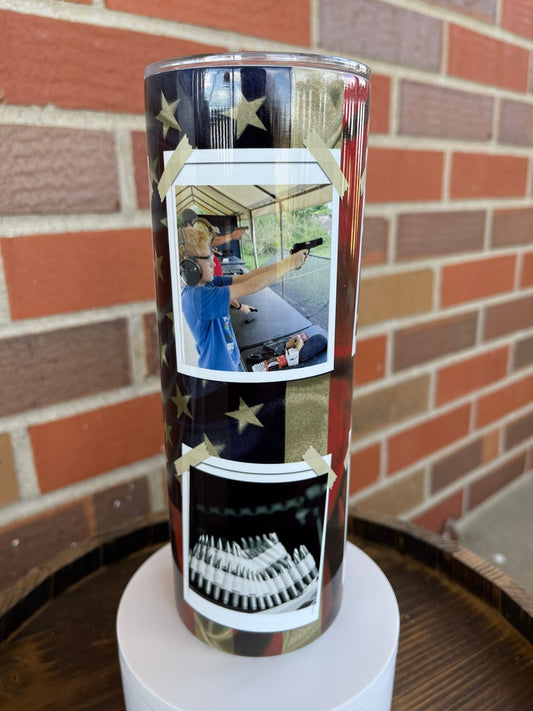 Dad Tumbler, Father’s Day Gift, Personalized Photo Tumbler, Dad Gift, Boyfriend Gift, Military, Veteran's Gift, America, Gift For Dad - Twine + Sage Co. LLC