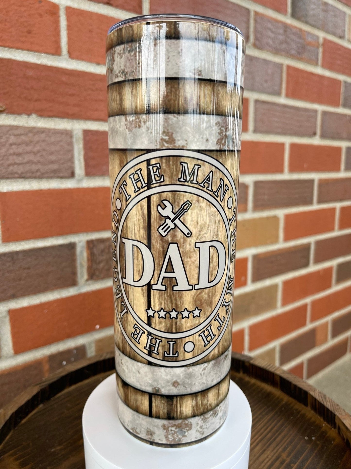 Dad Tumbler, The Man The Myth The Legend 30 Oz Tumbler, Bourbon Barrel Tumbler, Gif For Dad, Husband Gift, 30 oz Skinny Tumblers, Dad Gift - Twine + Sage Co. LLC