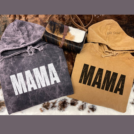 Distressed Mama Raglan Hoodie, Vintage Hoodie - Twine + Sage Co. LLC