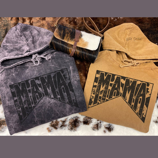 Distressed Mama Raglan Hoodie, Vintage Hoodie - Twine + Sage Co. LLC