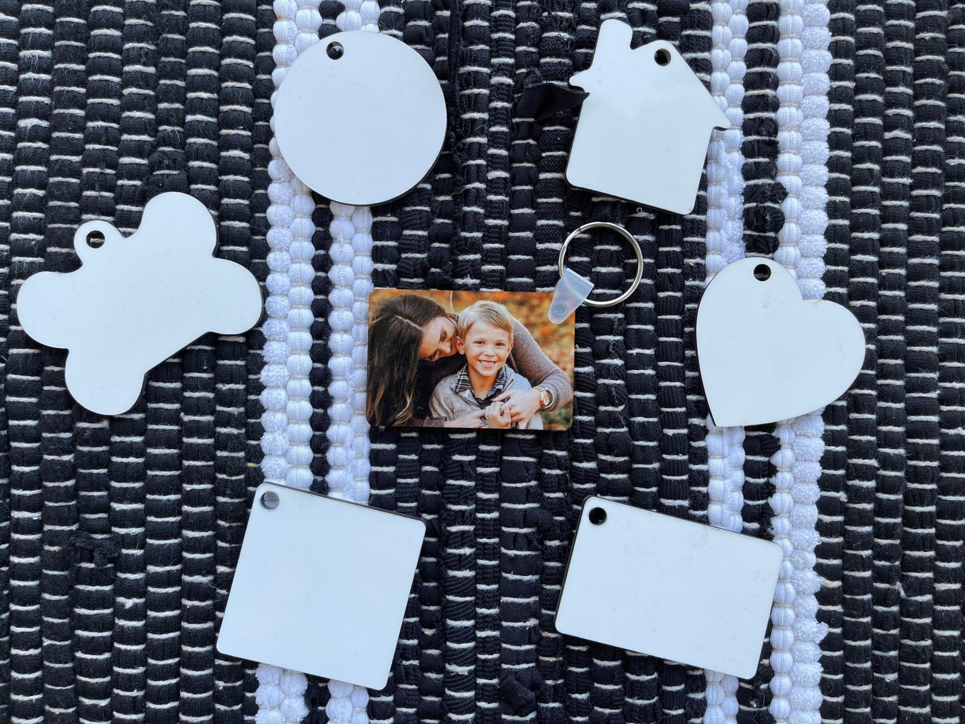 Double Sided Photo Keychains, Anniversary Gift, Custom Photo Keychain, Personalized Picture Keepsake, Customized Gift, Mothers Day Gift, Him - Twine + Sage Co. LLC