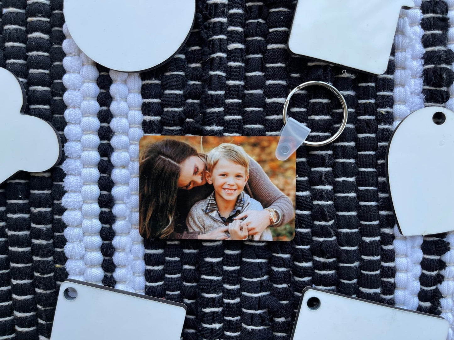 Double Sided Photo Keychains, Anniversary Gift, Custom Photo Keychain, Personalized Picture Keepsake, Customized Gift, Mothers Day Gift, Him - Twine + Sage Co. LLC