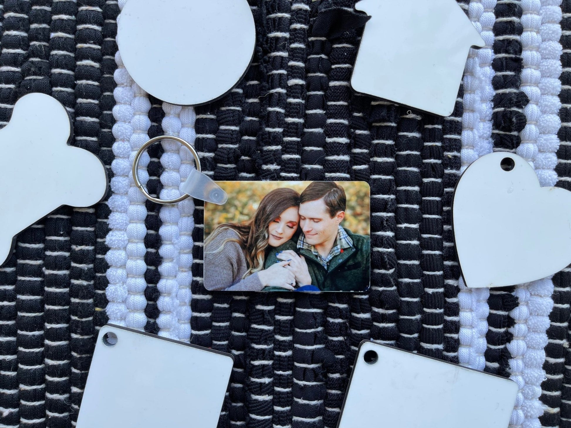 Double Sided Photo Keychains, Anniversary Gift, Custom Photo Keychain, Personalized Picture Keepsake, Customized Gift, Mothers Day Gift, Him - Twine + Sage Co. LLC