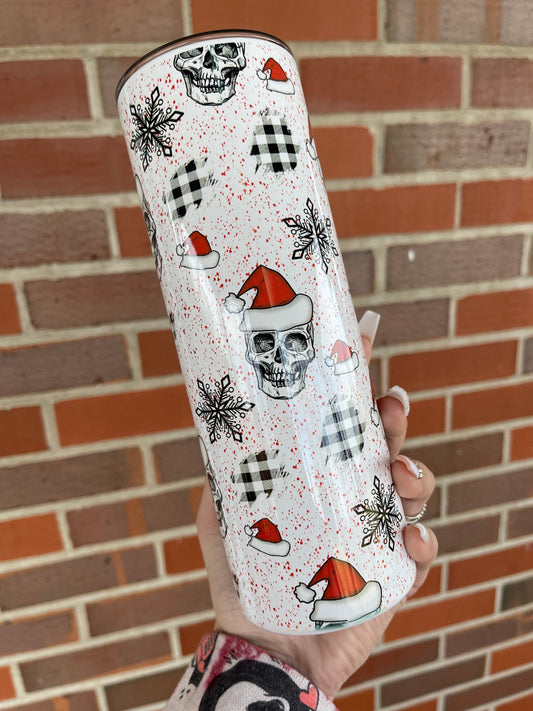 RTS Skeleton Santa Merry Christmas 20 Oz Tumbler, Adult Humor, Funny, Ho Ho Ho, Merry Christmas, Xmas, 20 oz Skinny Tumbler