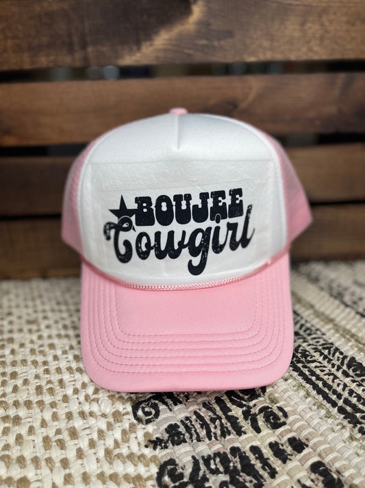 Boujee Cowgirl Trucker Hat, Trucker hat, summer hat, pink hat, truckers hat, Western Hat