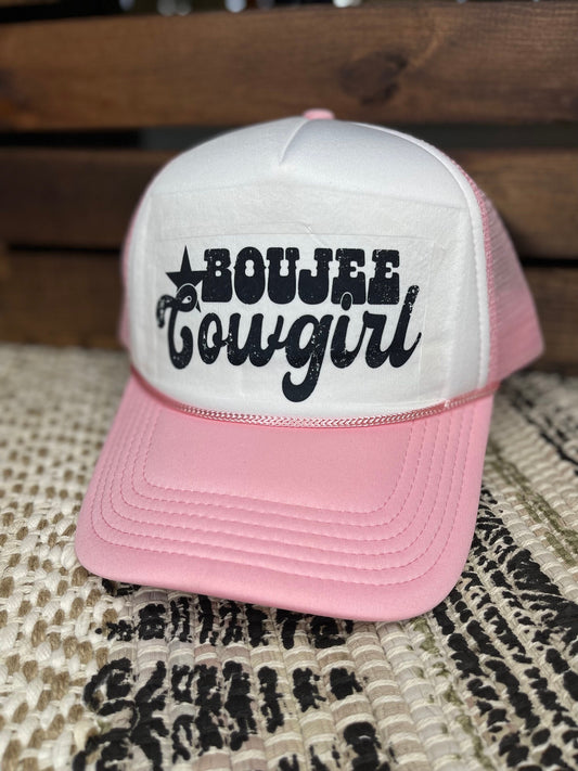 Boujee Cowgirl Trucker Hat, Trucker hat, summer hat, pink hat, truckers hat, Western Hat