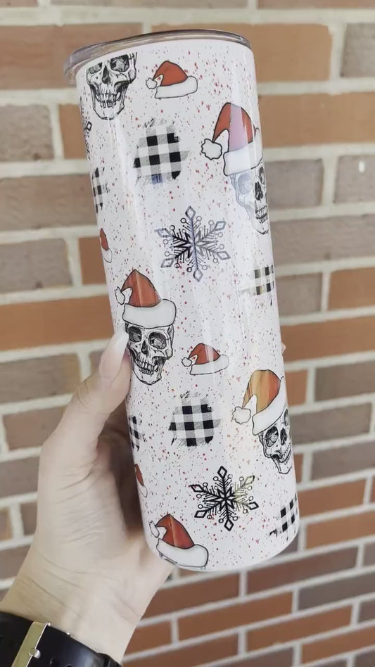 RTS Skeleton Santa Merry Christmas 20 Oz Tumbler, Adult Humor, Funny, Ho Ho Ho, Merry Christmas, Xmas, 20 oz Skinny Tumbler