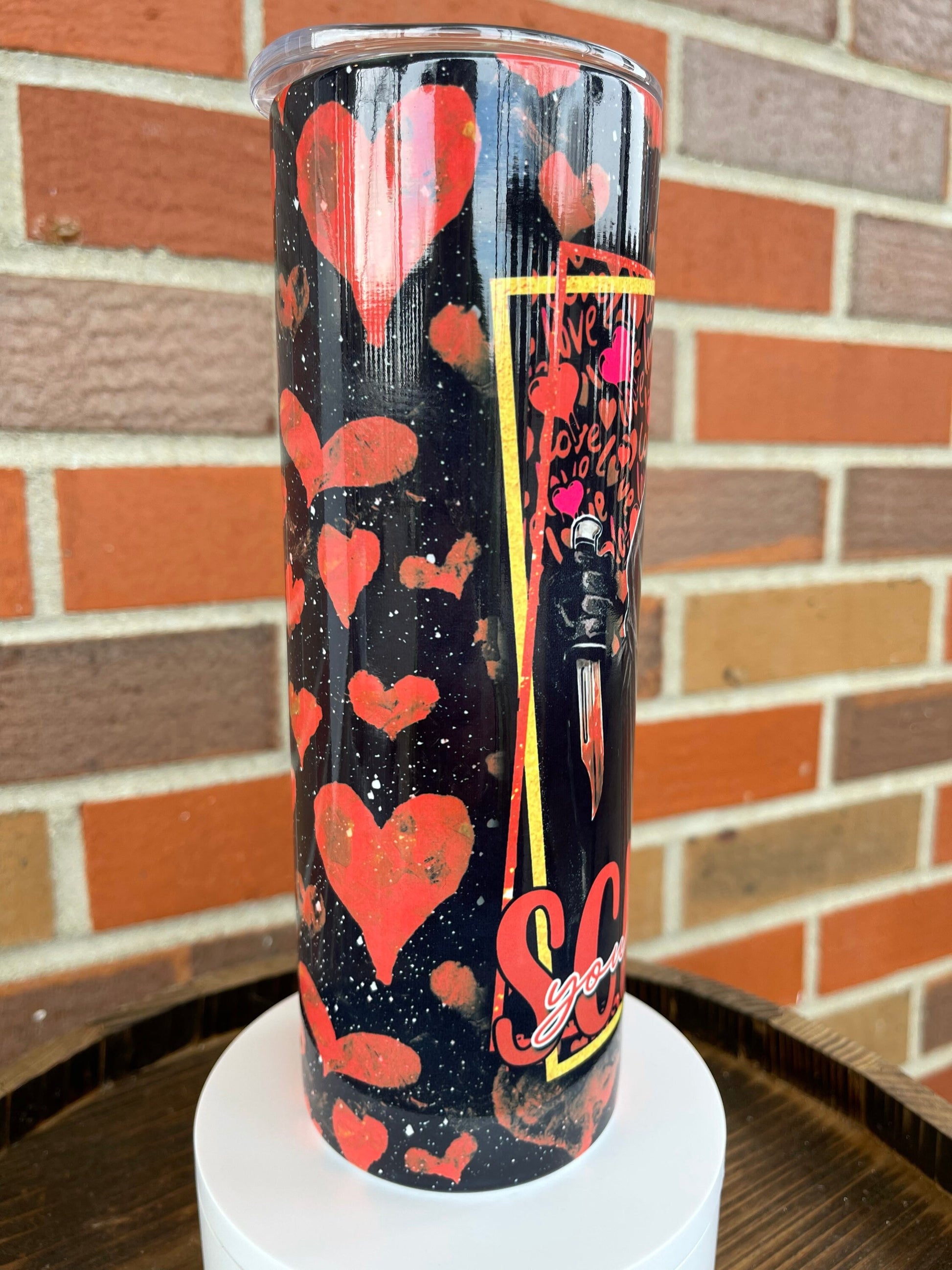 Ghostface 20 oz Skinny Tumbler, Scream Valentines Day Tumbler, Ghost Face Tumbler, Horror Movie Cup, Valentine, Gift For Her, Gift For Him