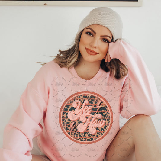 Yeehaw Sweatshirt, Western Sweatshirt, Country Sweatshirt, Leopard Sweatshirt, Southern Cowgirl Sweatshirt, Aesthetic Crewneck, Trendy