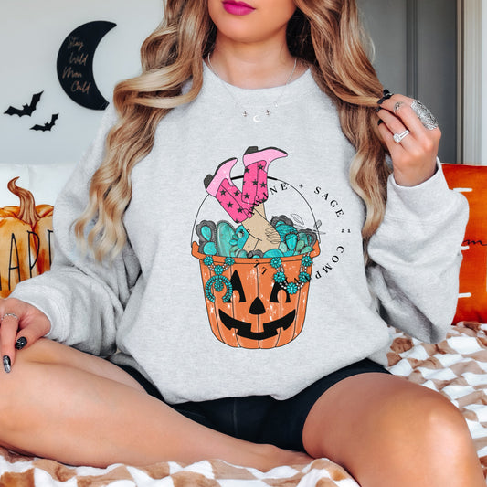 Halloween Crewneck Sweatshirt, Spooky Rodeo Sweatshirt, Fall Coffee Pumpkins, Bleach Crew Sweatshirt