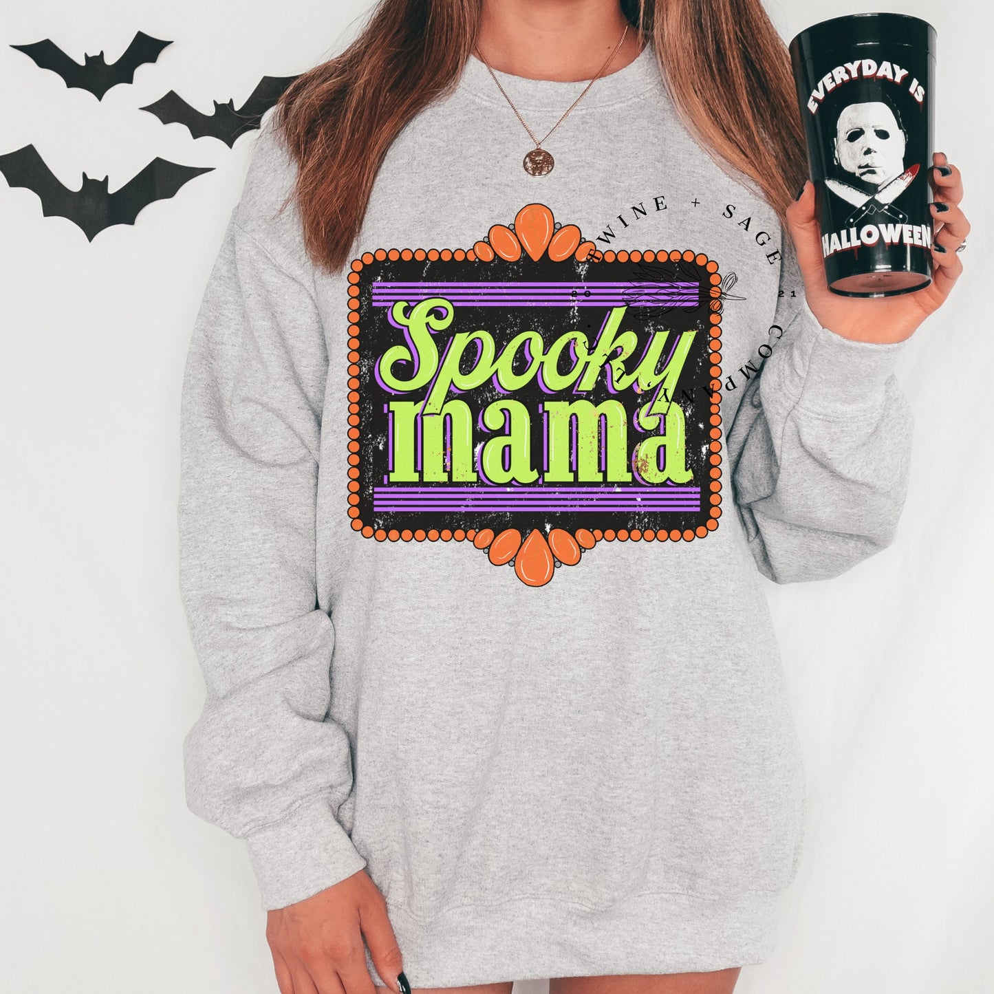 Spooky Mama Halloween Crewneck Sweatshirt, Spooky Rodeo Sweatshirt, Fall Coffee Pumpkins, Bleach Crew Sweatshirt