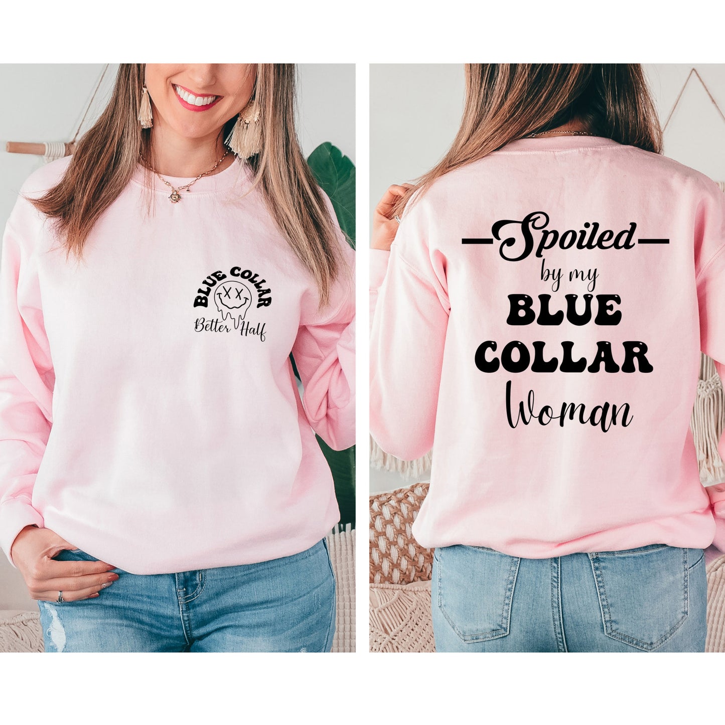 Spoiled By My Blue Collar Man Sweatshirt, Valentines Sweatshirt, Valentine Sweatshirt