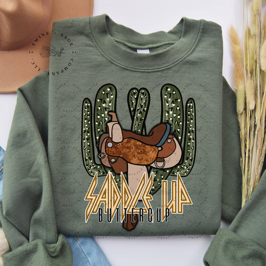 Saddle Up Buttercup Sweatshirt, Cowboy Sweatshirt, Western Sweatshirt, Country Sweatshirt, Turquoise Sweatshirt